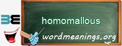 WordMeaning blackboard for homomallous